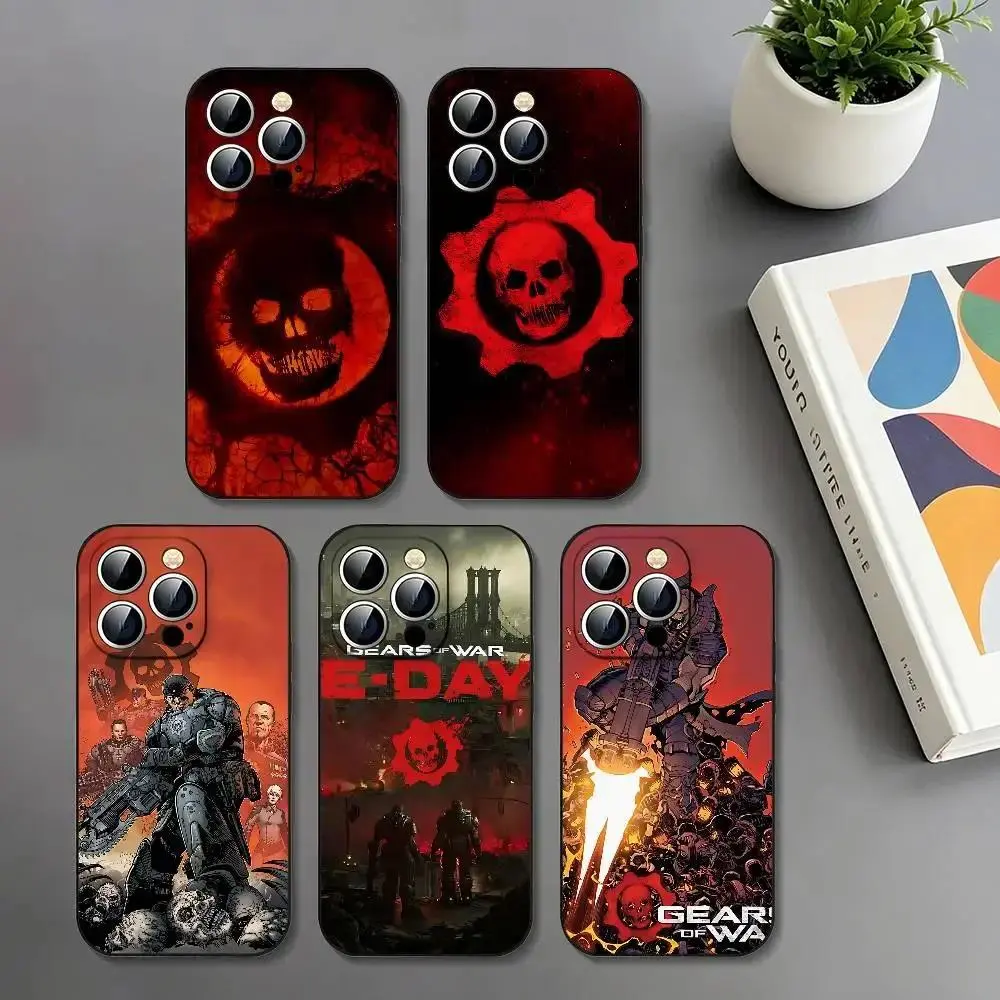 Gears of War Customized Concept Art Smartphone Case - Slim Black Shockproof Soft Protection Accessories for iPhone 11-17 Pro Max/Plus, Samsung Galaxy S23-S25 Handheld Devices, Iphone 17 Pro Max