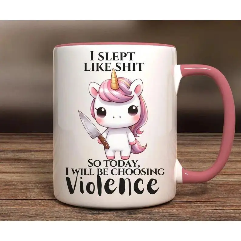 Sarcastic Unicorn Ceramic Coffee Mug - Stylish Drinkware Cup for Beverages, Offensive Gag Gift for Gen Z