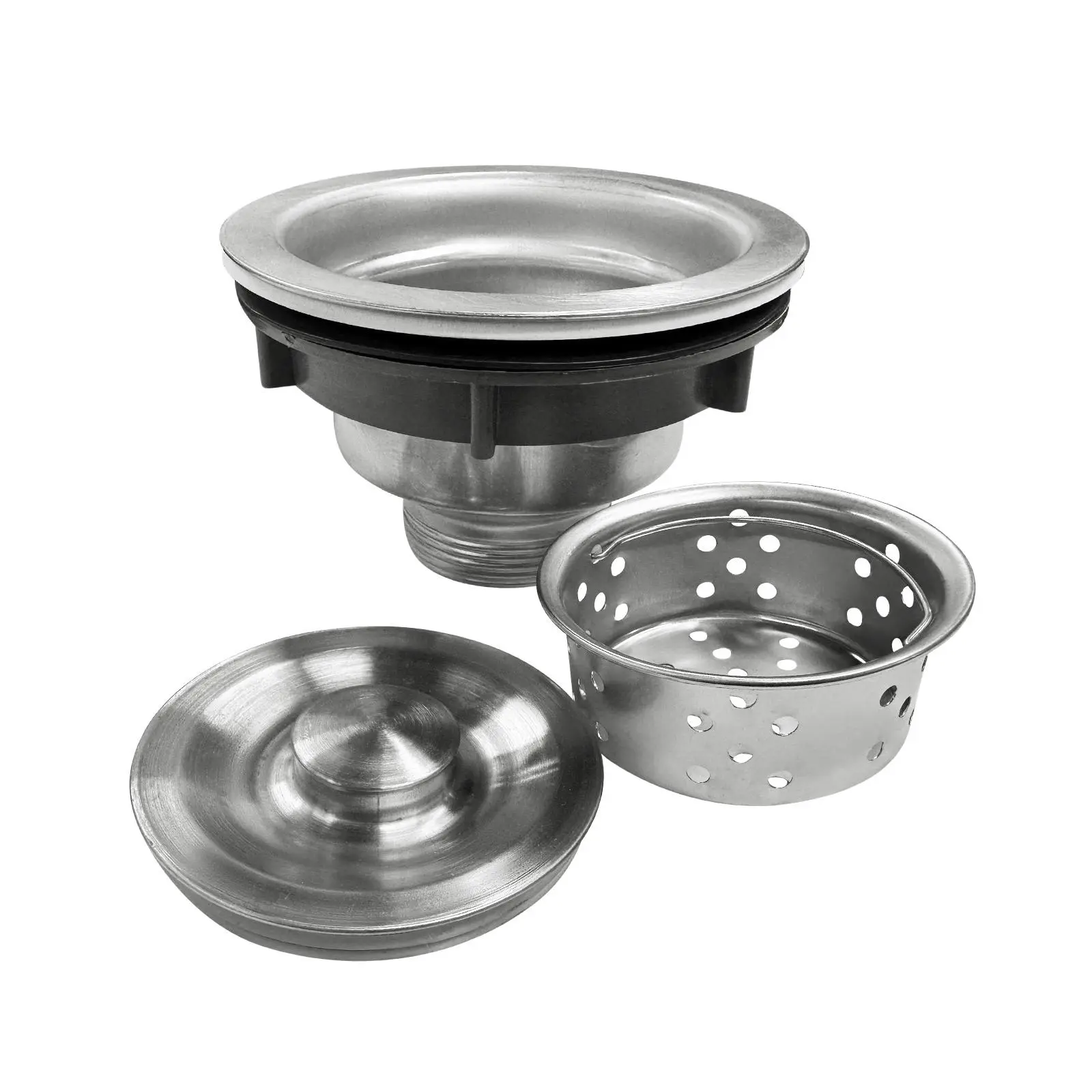 Stainless Steel Kitchen Sink Drain Assembly Kit, Modern Undermount Single Basin with Deep Basket Strainer, Leak-Proof Stopper, Freestanding Drawer, Drying Rack & Faucet for Home & Bar