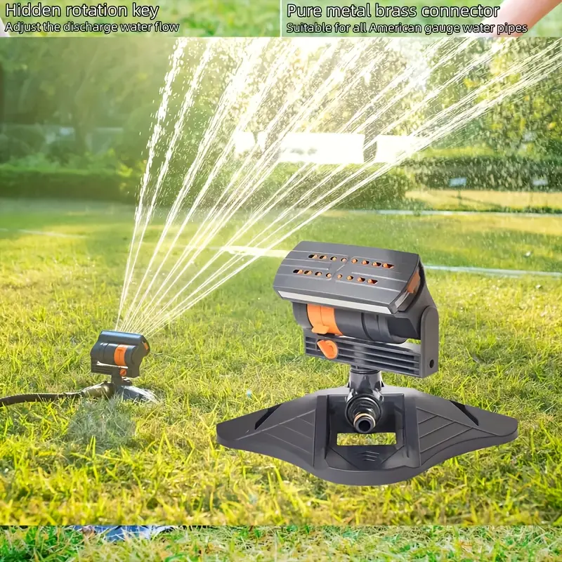 Garden Sprinkler with 16 Nozzles, 180° Adjustable Rotating Head, Electric-Free Automatic Irrigation System, Easy Installation, Wide Coverage for Lawn Watering (Water Sprinkle Sprinkler Heads for Garden Use), Adjustable Spray Head Watering Equipment, Autom