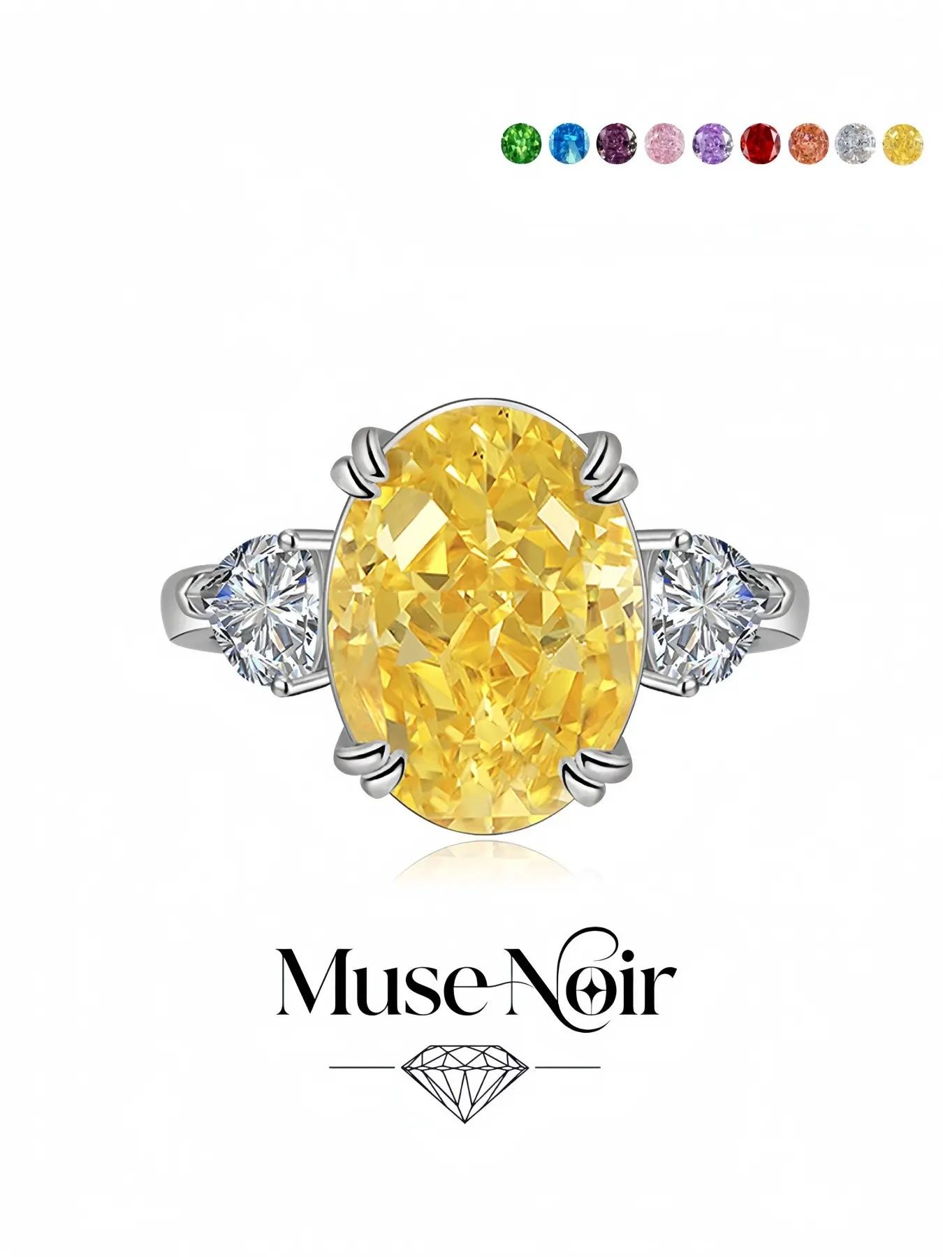 "Marigold Warm Sun" Luxury yellow high-carbon diamond ring with dazzling ice flower cut and adjustable band. Perfect gift for dates and weddings, suitable for daily outfits, vacations and formal dinners.