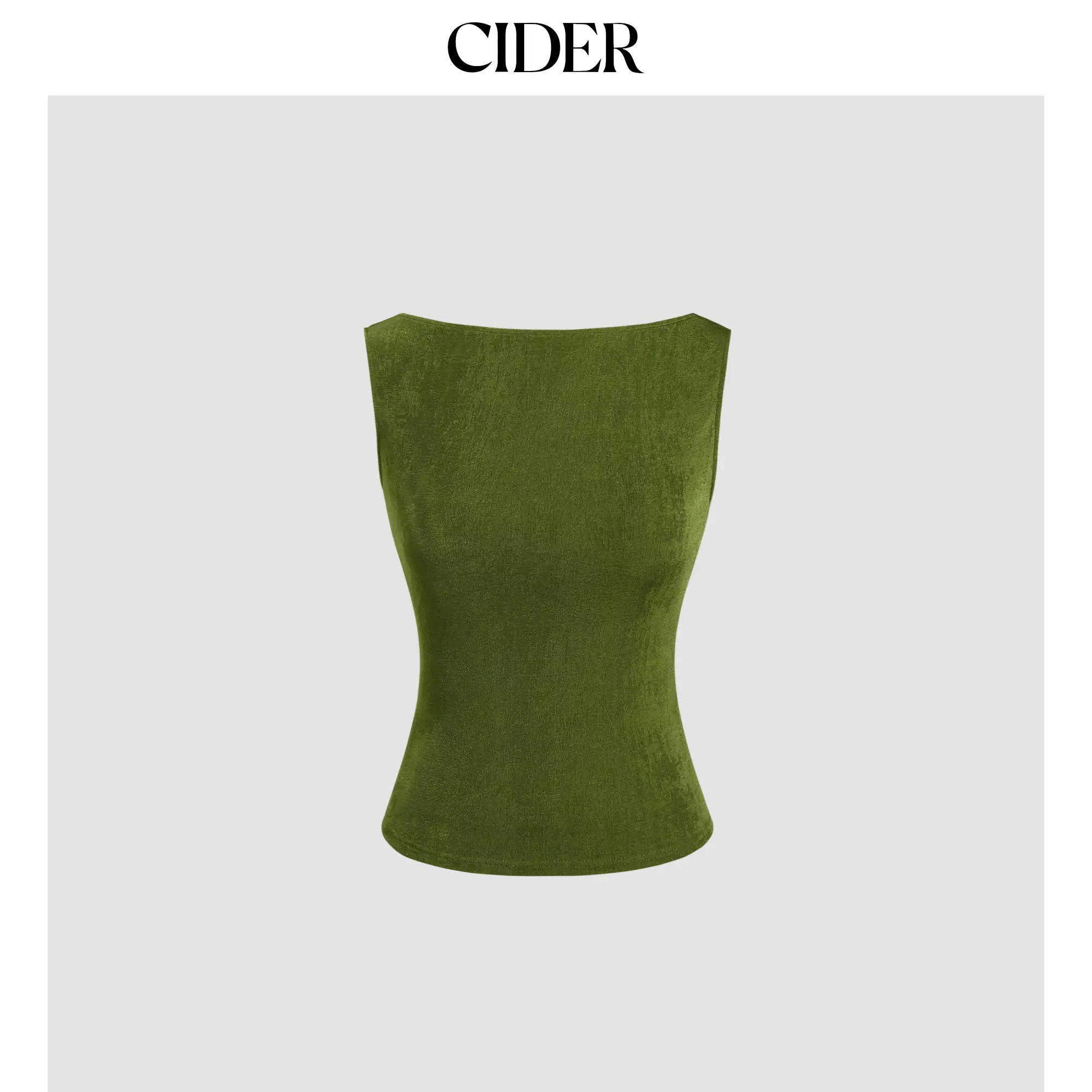 Cider Boat Neck Backless Buckle Tank Top SummerWins SummerFinds