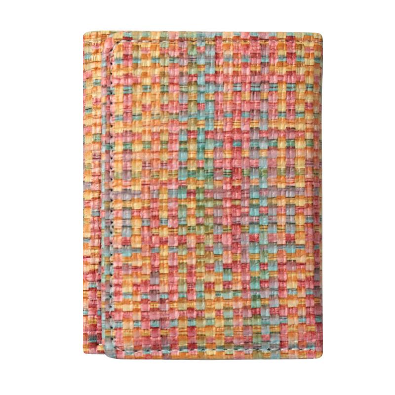 Woven Pattern Multi-Functional Card Holder PU Leather Wallet with Multiple Slots for Men & Women Creative ID Case for Credit Cards & Driver's License Everyday Essential