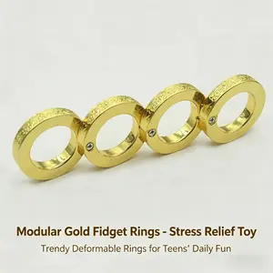 Modular Fidget Rings Set - Deformable, Stackable Creative Costume Jewelry, Stress-Relief Gift for Teens