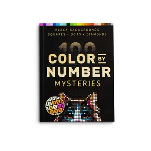 100 Mystery Number Coloring Books for Adults, Stress Relief Pixel Art, Background with Squares/circles/diamonds, Relaxing Coloring Book