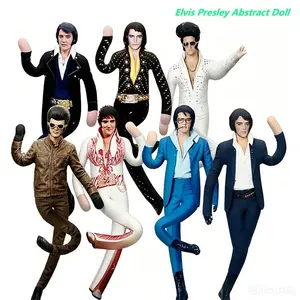 Elvis Presley Abstract Doll Built-in Wire Skeleton Poseable Stuffed Figure Bendable Styling Toy Home Party Decoration Gift