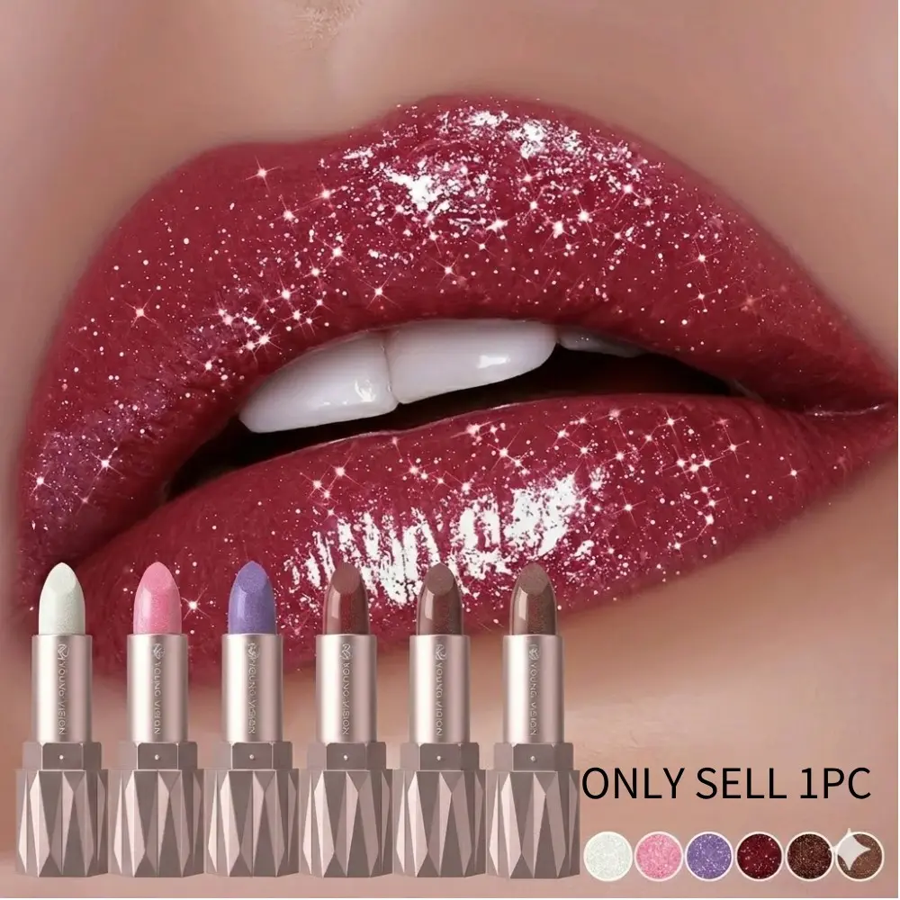 YOUNG VISION Rose Gold Lip Balm Lipstick, Fine Shimmer Pearl Finish, Thin Layer Hydrating, Thick Layer Golden Effect, Perfect for Millennial Party Makeup