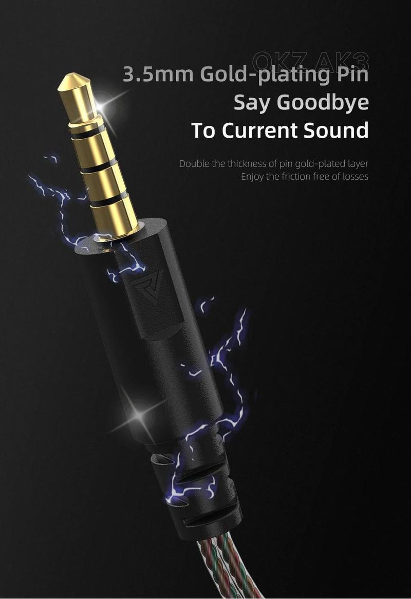 QKZ-AK3/AK6 Wired In-Ear Earphones with Mic – HiFi Subwoofer, Noise Cancelling, 3D Stereo Sound for Gaming, Sports & Gym