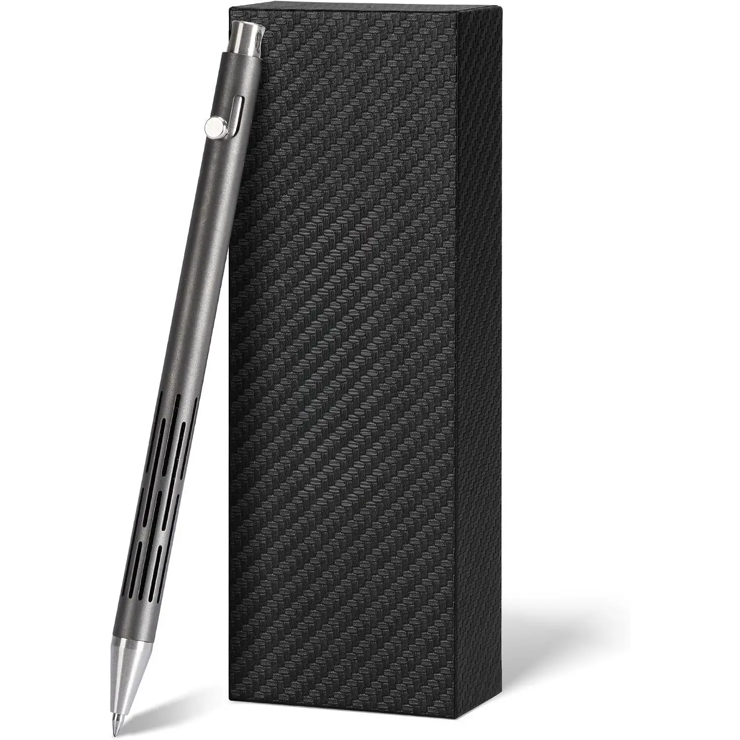 Stainless Steel Slim Bolt Action Pen, Gray | Refillable Stainless Steel Pen with  G2 Compatible Refill for Office Writing, Journaling, Signatures, and Everyday