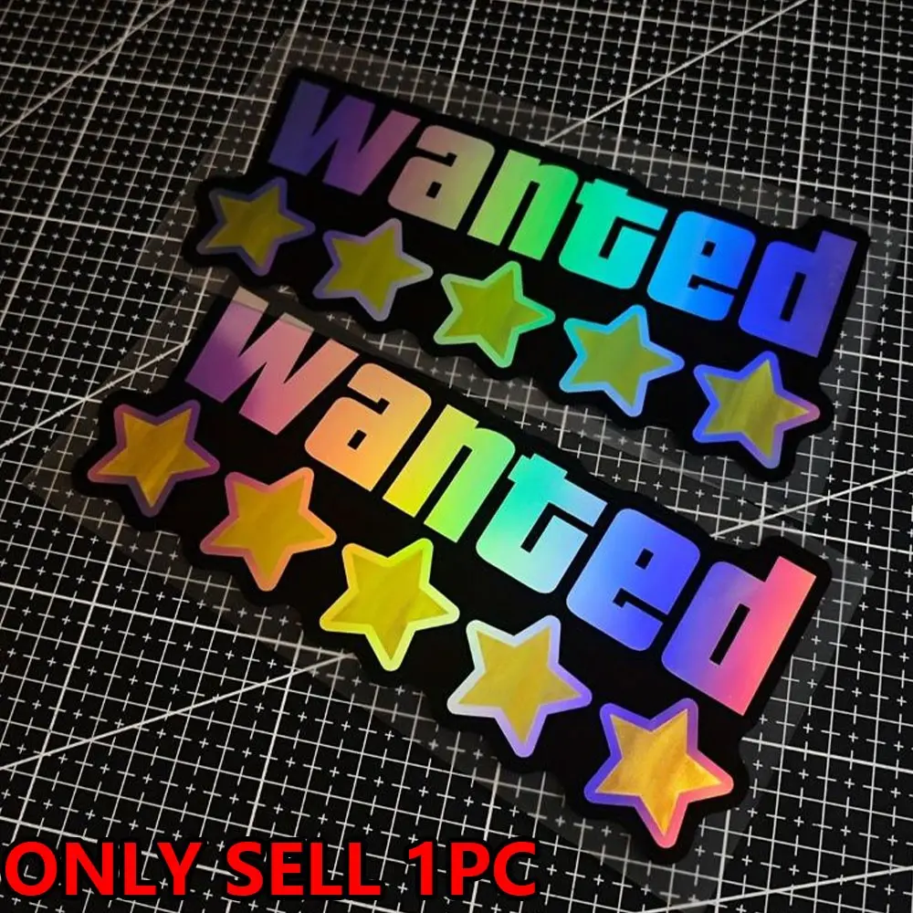 1PC Personalised Limited Edition Five-star WANTED Waterproof Car Stickers Window and Bumper Decorative Stickers for Cars Trucks Motorbikes Electric Cars Scooters Helmets Chassis Laptops Body Scratches Masking