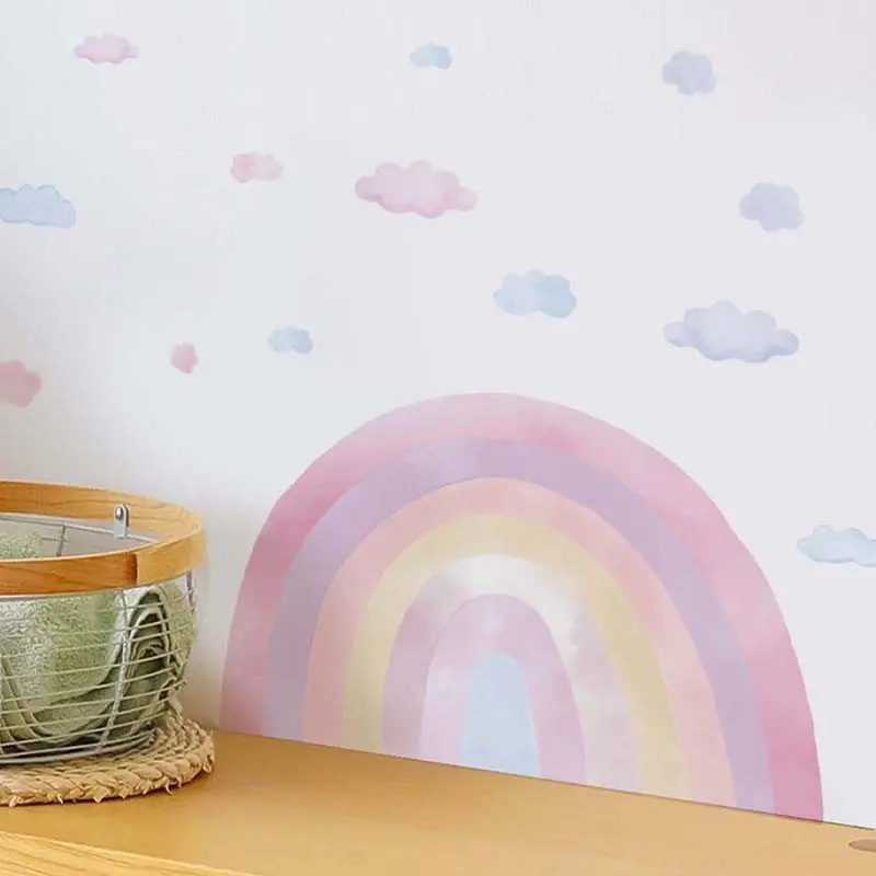 Rainbow and Planet Decorative Wall Stickers, Removable PVC Self-Adhesive, Ideal for Hotel, Office, Bedroom, Living Room, Restaurant, Study Room