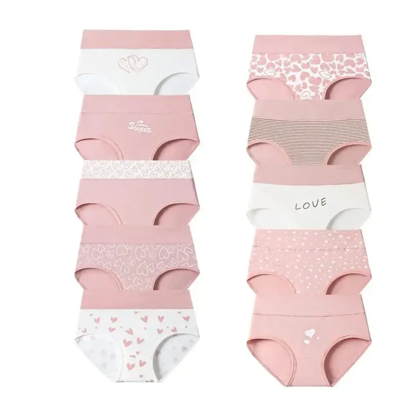 Women's Plus-Size 4/6/8-Pack Pure Cotton High-Waist Panty Tummy Control Seamless Full Briefs, Cute Prints Soft Comfy Underwear for Women, Breathable for Sports & Daily Wear