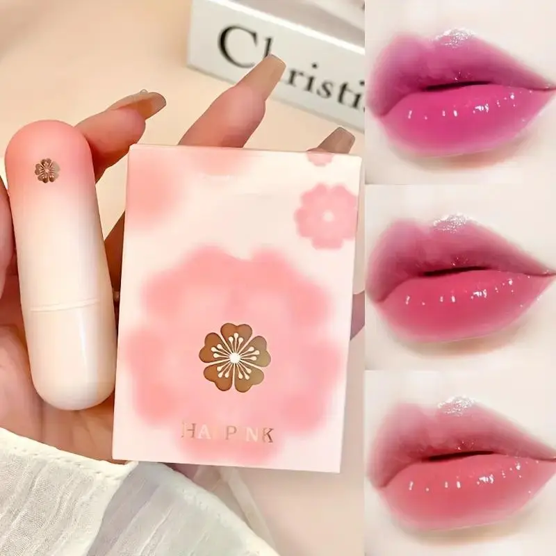 Transparent Flower Jelly Lipstick, Temperature Color Changing Lip Balm, Hydrating Non-Stick Cup Glossy Lip Gloss for Teen Girls Cute Lip Gloss