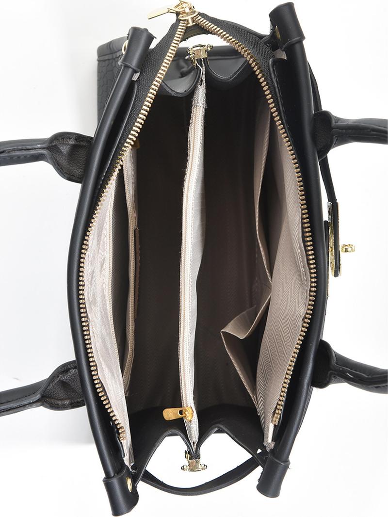 Women's Fashionable Crocodile Embossed Handbag, Large Capacity Shoulder Crossbody Bag, Stylish Handbag for Everyday Use, Fashionable Purse Handbag