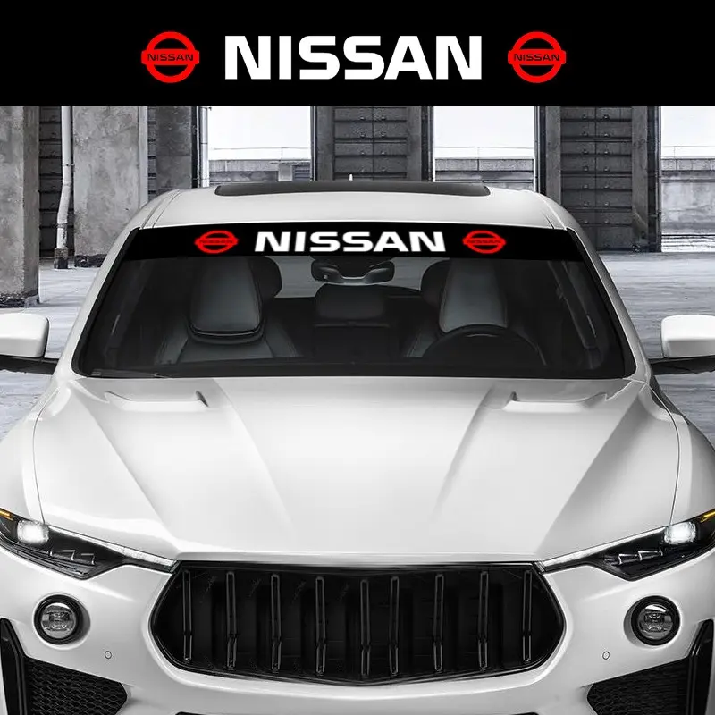 Nissan Car Windshield Sticker, Waterproof Sunproof High-Temperature Resistant Decoration, Custom Style Modification Decal, Fits All Models