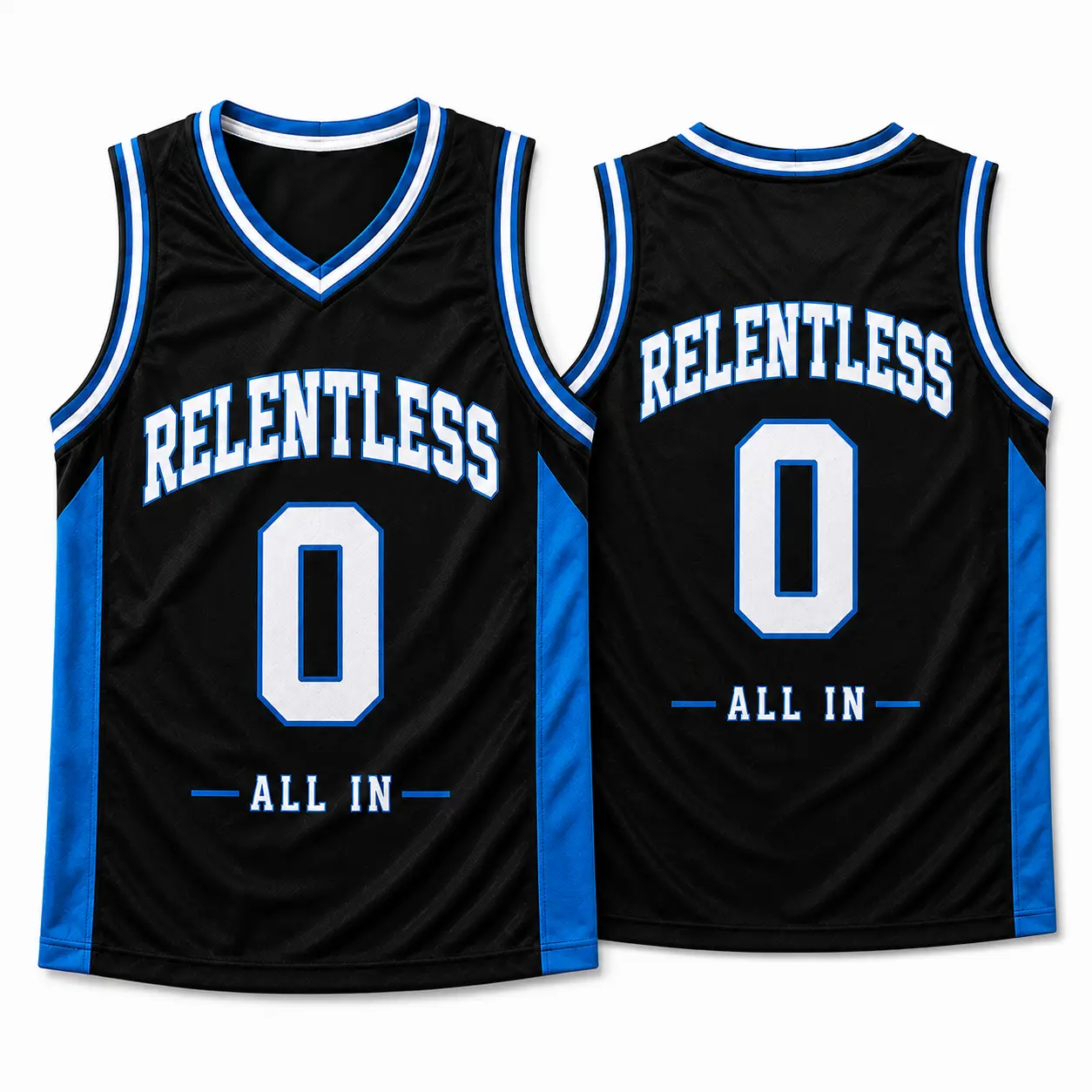 Relentless 0 Graphic Sleeveless Basketball Jersey for Men Women, Unisex Black Blue V-Neck Polyester Fabric Top with Front & Back Printed Design, Lightweight Breathable Sports Style for Summer, Daily Wear, Streetwear, Parties,,Monaco,Yacht,C,fi,spri,short,