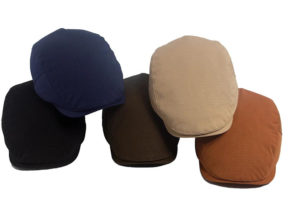 Spring Autumn Women Beret Casual Vintage Men Newsboy Cap Ladies Visor Flat Hat Button Adjustable For 55-59cm Head Circum Ference