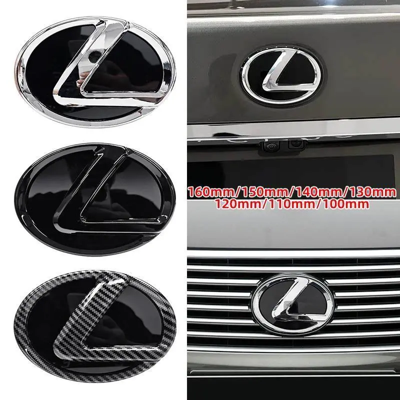 100/110/120/130/140/150/160mm Car Rear Trunk Emblem Front Grille Logo For Lexus ES RX NX LS UX LM LX GX LC RZ IS CT GS RC HS SC