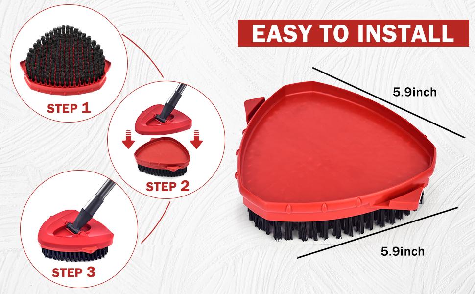 BASIC SUPPLY Upgrade Scrub Brush 2 Pcs Spin Mop Scrub Brush Replace Heads Compatible with O Cedar EasyWring 1 Tank System, for Ocedar Scrubber mop Head Attachment (2PCS Scrub Brush (1-Tank) 1)