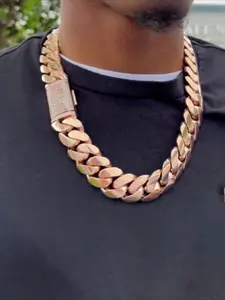 Men's 22mm Cuban chain gold-plated, electroplated gold-plated process texture is outstanding, fashion trend street culture jewelry, hip-hop atmosphere is full, gift box packaging men's personalized jewelry, anniversary gifts are preferred