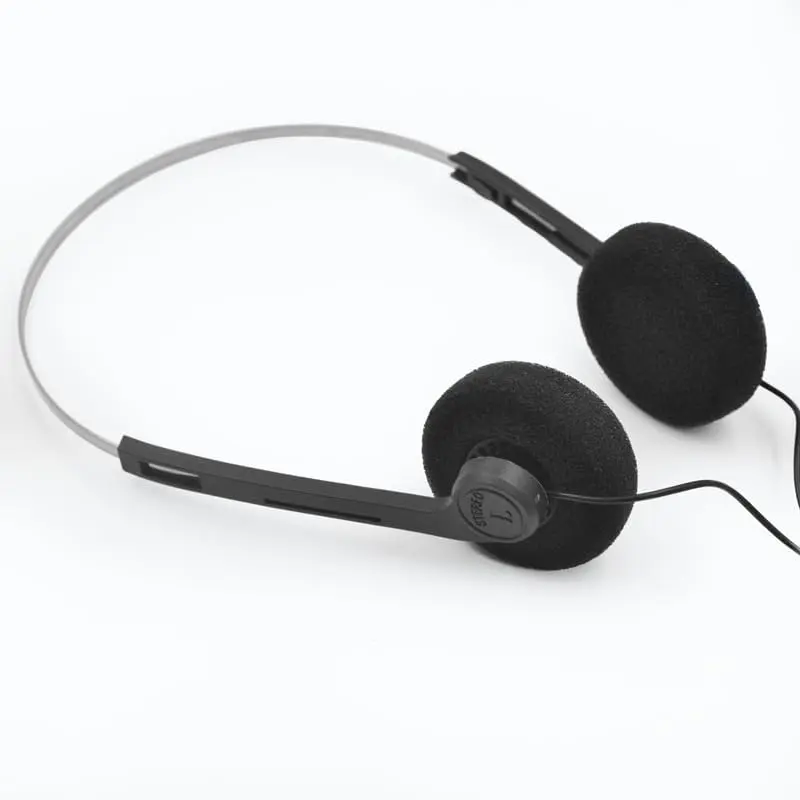 Black Retro Over-Ear Earphones,Mini Stereo Lightweight Headphones with Cord, 80s 90s  Headset Wired,Headphone, for  Mobile Phones Playback Pevices Headphones Over-Ear