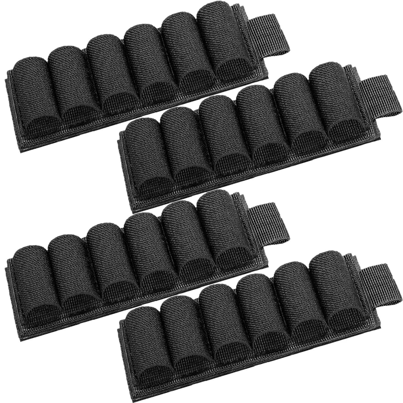 Tactical Side Saddle Carrier Hunt Gear Accessories - 4-Pack 6-Round Fixed Size Molle Loop Holder, 4 x Molle Holder, 120g Storage for 12/20Ga Hunting Guns