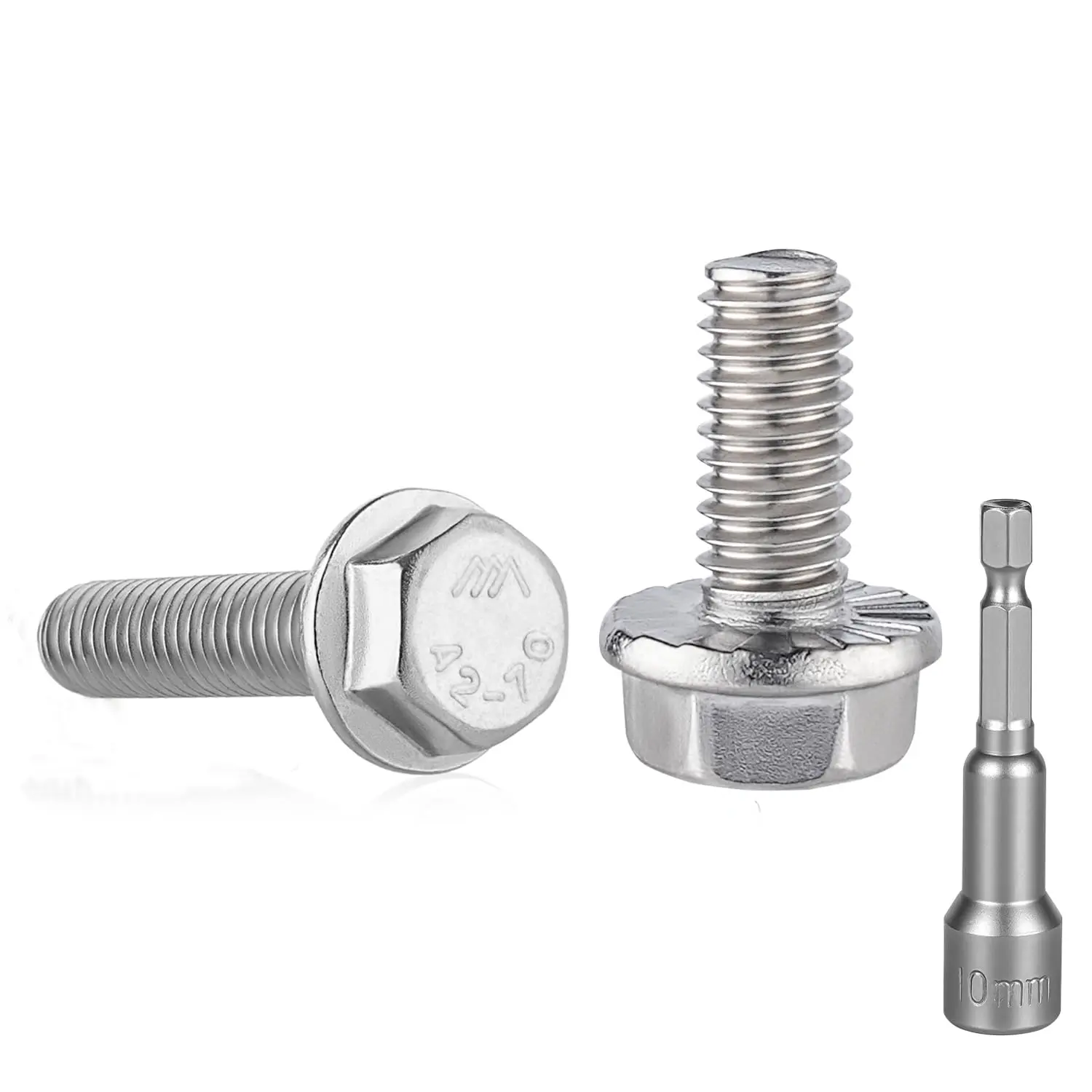 25 count Flanged Hex   M6*14 Flange Hexagon Screws 304 Stainless Steel External Flange Hex Drive Screws