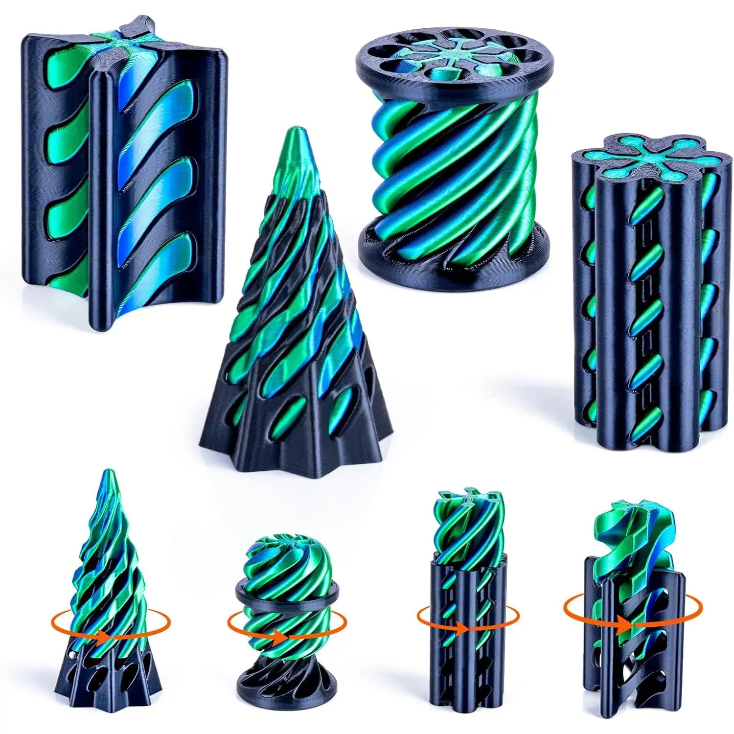 4 Pack Impossible Cone Fidget Toy, 3D Printed Spiral Pyramid Passthrough Gadget, Sensory Stress Relief Desk Toys for Kids & Adults, Optical Illusion Gift for ADHD/Anxietyfidget toys