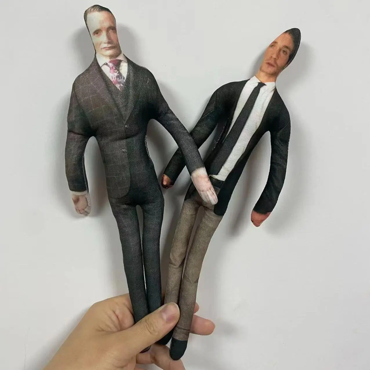 Hannibal Lecter Mads Mikkelsen Cosplay Plush Doll Dual-Sided Reversible Face Abstract Figure Funny Humorous Gift for Fans
