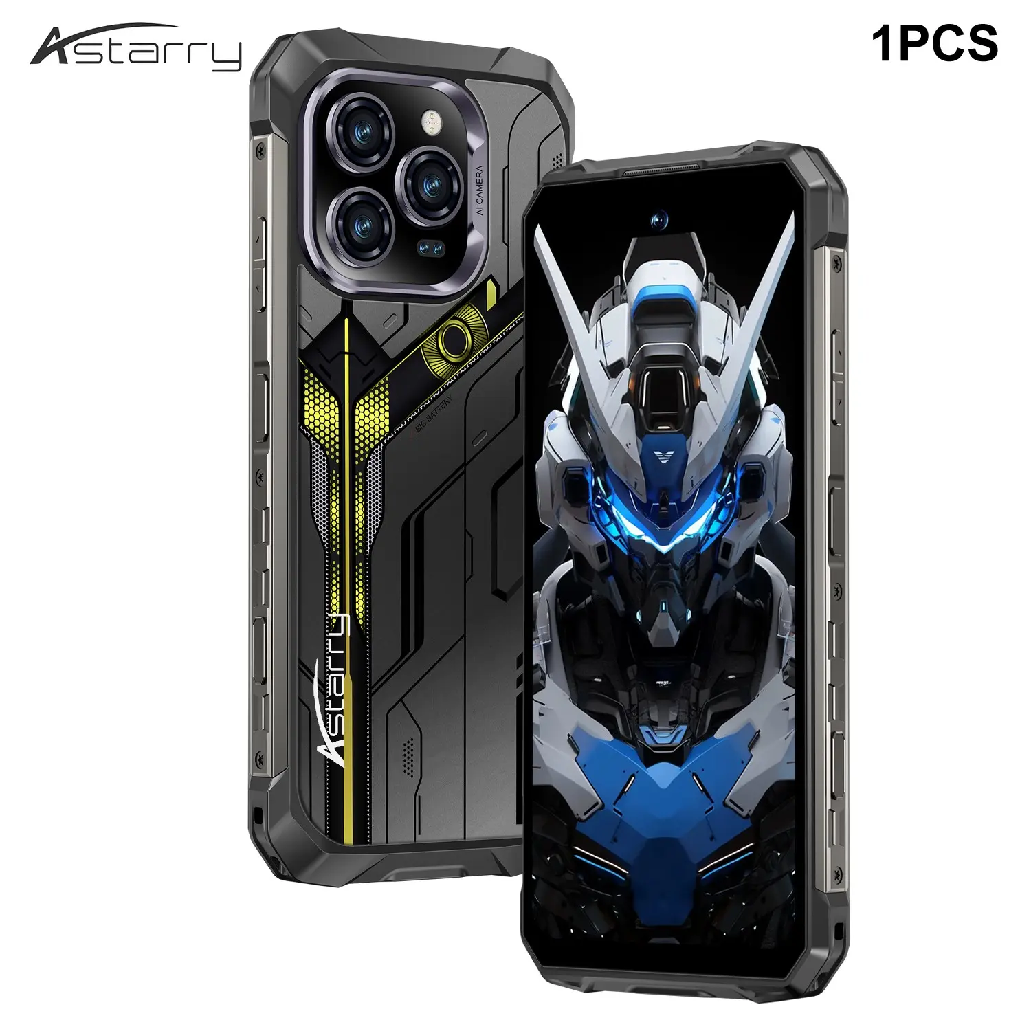 Astarry-Titan X Rugged 4g Smartphone, 7500mah Battery, 8+128GB Storage, Octa Core, Android 14, Waterproof, Unlocked Cell Phone