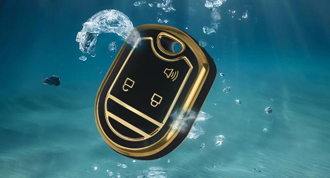 for Ford Key Fob Cover with Keychain,Tup 360° Full Protection Hard Case,Compatible with Ford F-150 F-250 F-350 F-450 F-550 F-650 Super Duty Explorer Expedition (Purple, Silver Border)