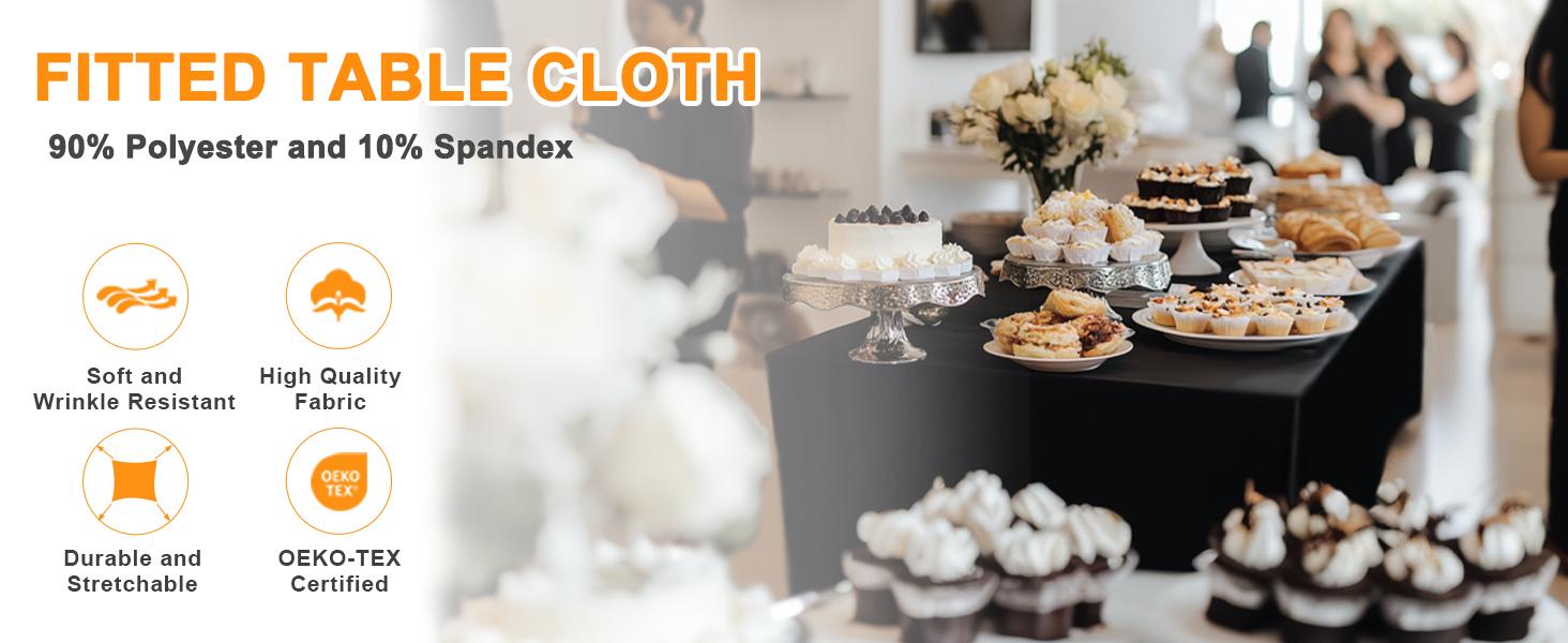 Spandex Table Cover 4 Pack 6FT Black Fitted Tablecloths,Washable Wrinkle Resistant Stretch Table Cloth Rectangle for Vendor Booth Display Items,Supplies for Adults,Wedding Decorations,Banquet Spandex Table Cover 4 Pack 6FT Black Fitted Tablecloths,Washable Wrinkle Resistant Stretch Table Cloth Rectangle for Vendor Booth Display Items,Supplies for Adults,Wedding Decorations,Banquet