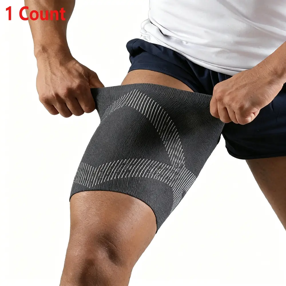 1Pcs Compression Thigh Sleeve, Breathable Leg Support Brace for Running Gym Tennis Sports