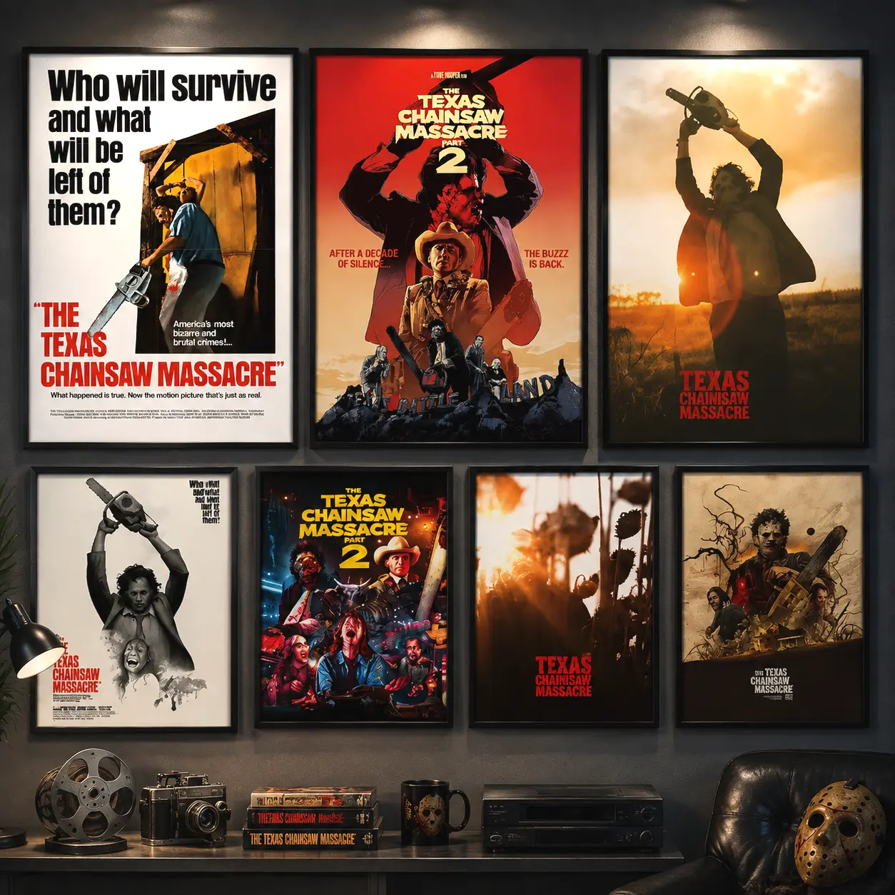 Texas Chainsaw Massacre Horror Canvas Poster, Vintage Horror Movie Wall Art Print, Dark Halloween Decor for Bedroom Living Room Man Cave Bar, Horror Fan Gift