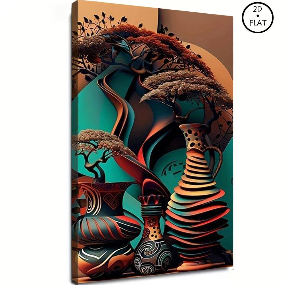 Wooden Framed Canvas Painting African Art Poster Abstract Wall Art for Home Decor High Quality Canvas Prints for Living Room Bedroom Kitchen Office Cafe Decor Perfect Gift Ready to Hang Ornaments Artistic Photo