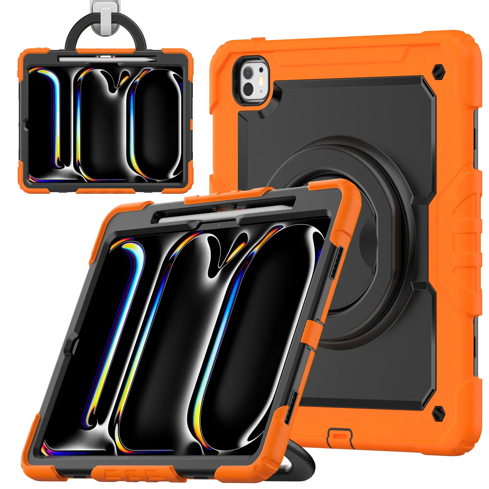Shockproof Tablet Case with Bracelet, 1 Count 360° Rotatable Tablet Protective Cover with Pen Holder, Tablet Accessories Compatible with IPAD Air13 M4 (2026)/M3 A3268 (2025)/M2(2024)/Pro13 M4(2024)/M5 A3360(2025)/pro 12.9 (2018/2020/2021/2022)