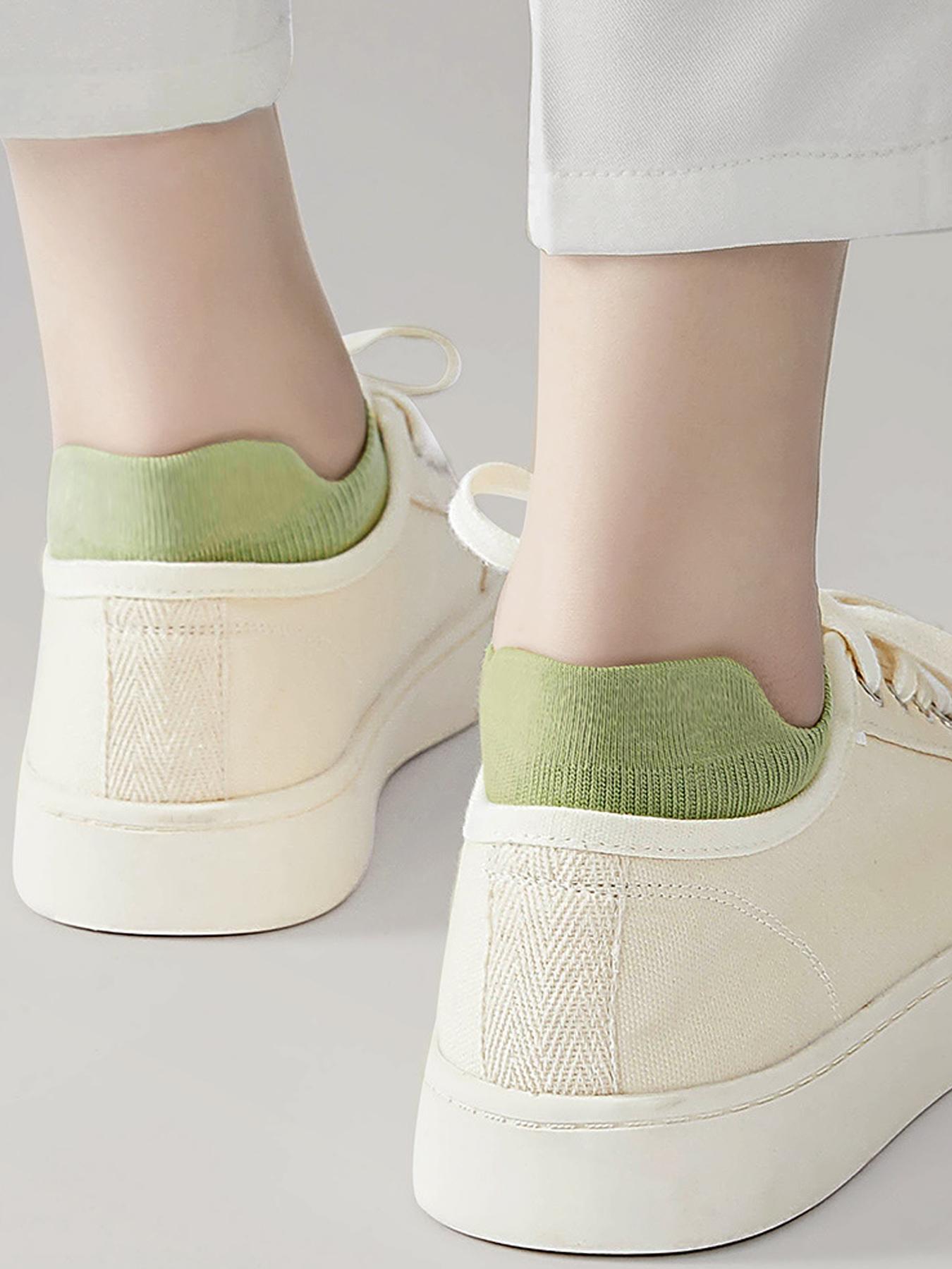 Women's Solid Color Low Cut Socks, Casual Comfy Breathable Socks for Daily Wear, Multipack Knit Socks for All Seasons