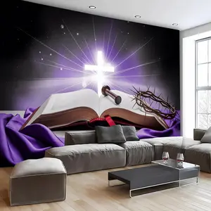 Jesus Christ Cross Holy Backdrop Religious Backdrop Tapestry Wall Hanging Photography Background Polyester Fabric Church Party Home Studio Indoor Outdoor Decor Banner Spiritual Art