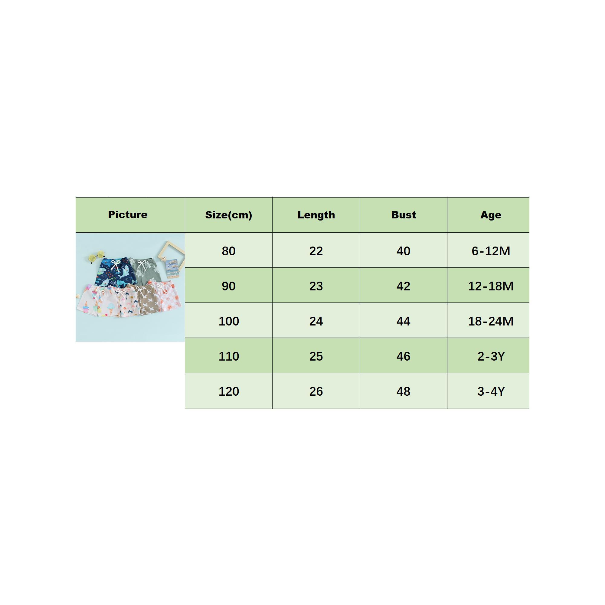 Toddler Baby Boy Swim Trunks Green Turtle Print Beach Shorts Beachwear Set Beach Summer Bathing Suit