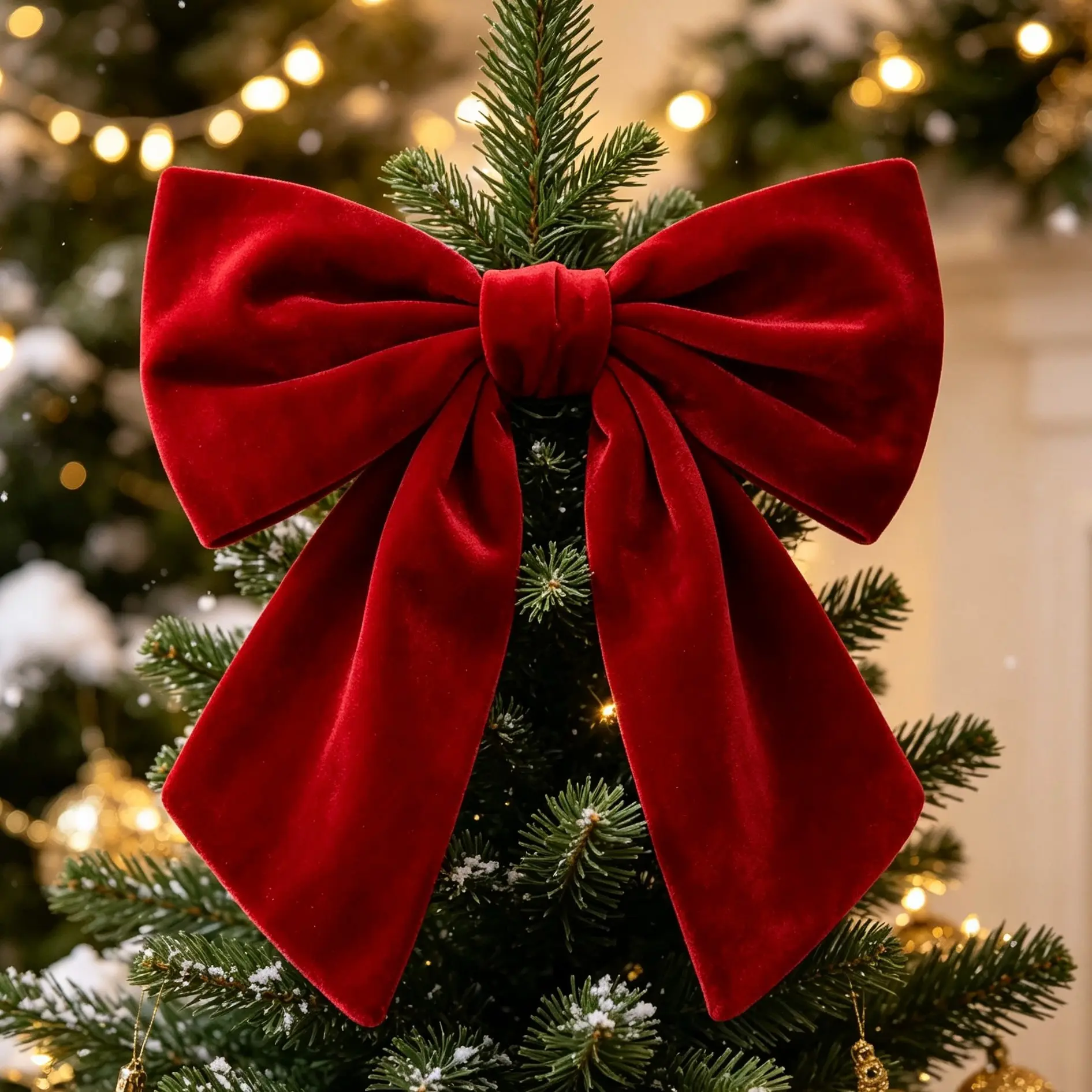 Large Bow Christmas Decoration, Festive Tree Ornament, Plush Hanging Decor, Holiday Party Supplies, Living Room, Courtyard, Hallway