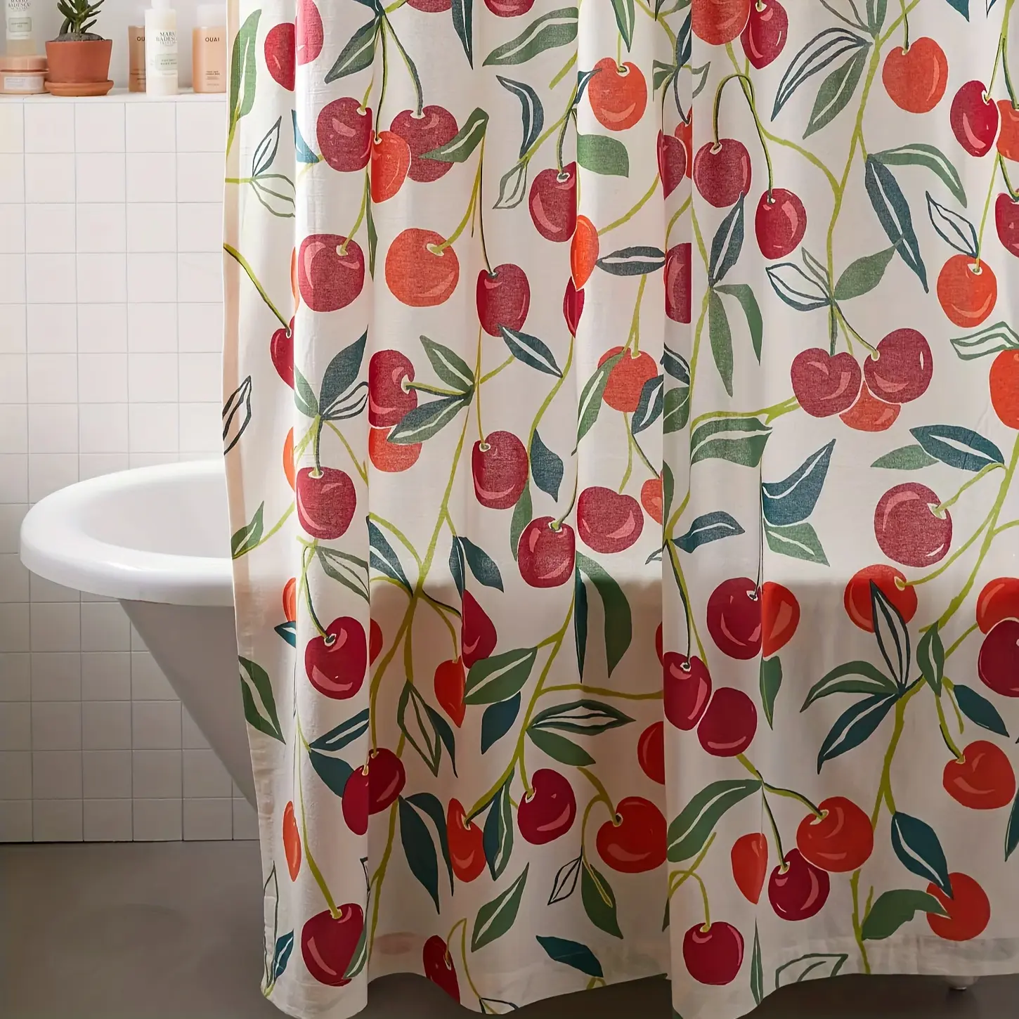 1 piece of cherry , bathtub , bathroom with 12 plastic , 72*72 inches machine washable with european adhesi curta cover hi luxeh access 2-p curtai lightwei premium w print c farmho outsi stri interior de ntu bedroo kitche Blackou honeycom curt Festiv curt