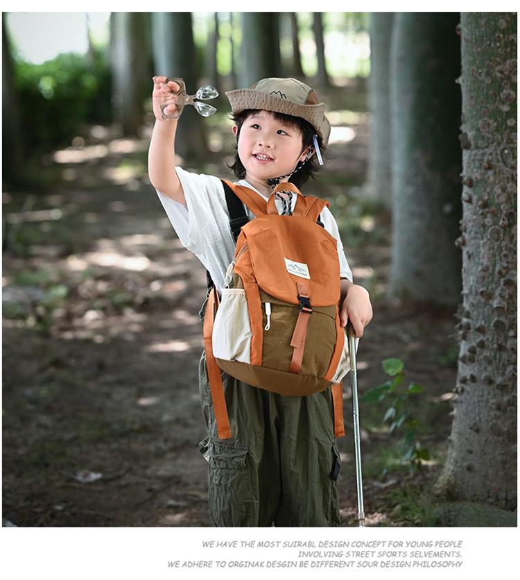 Korean-style trendy and cool unisex children's backpack, color-blocking, large capacity, elementary school student schoolbag, casual sports children's travel backpack