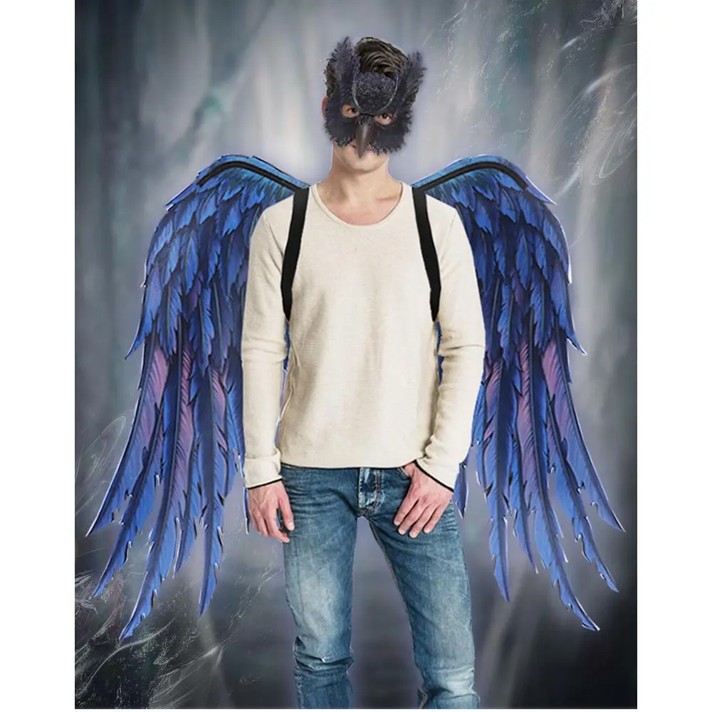 Owl Mask with Dragon Wings Set for Halloween Cosplay Masquerade Costume Prop