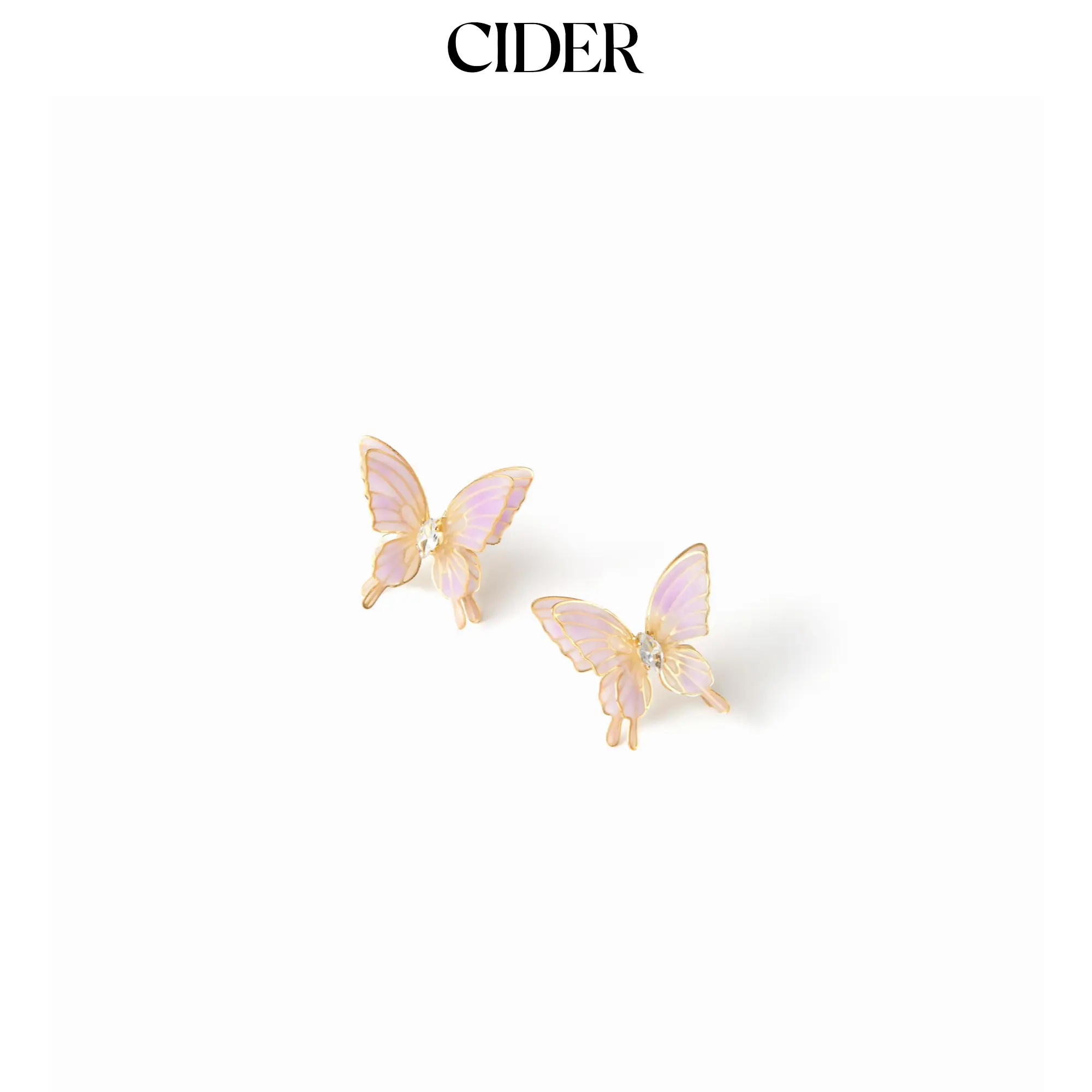 Cider BUTTERFLY & RHINESTONE STUD EARRINGS