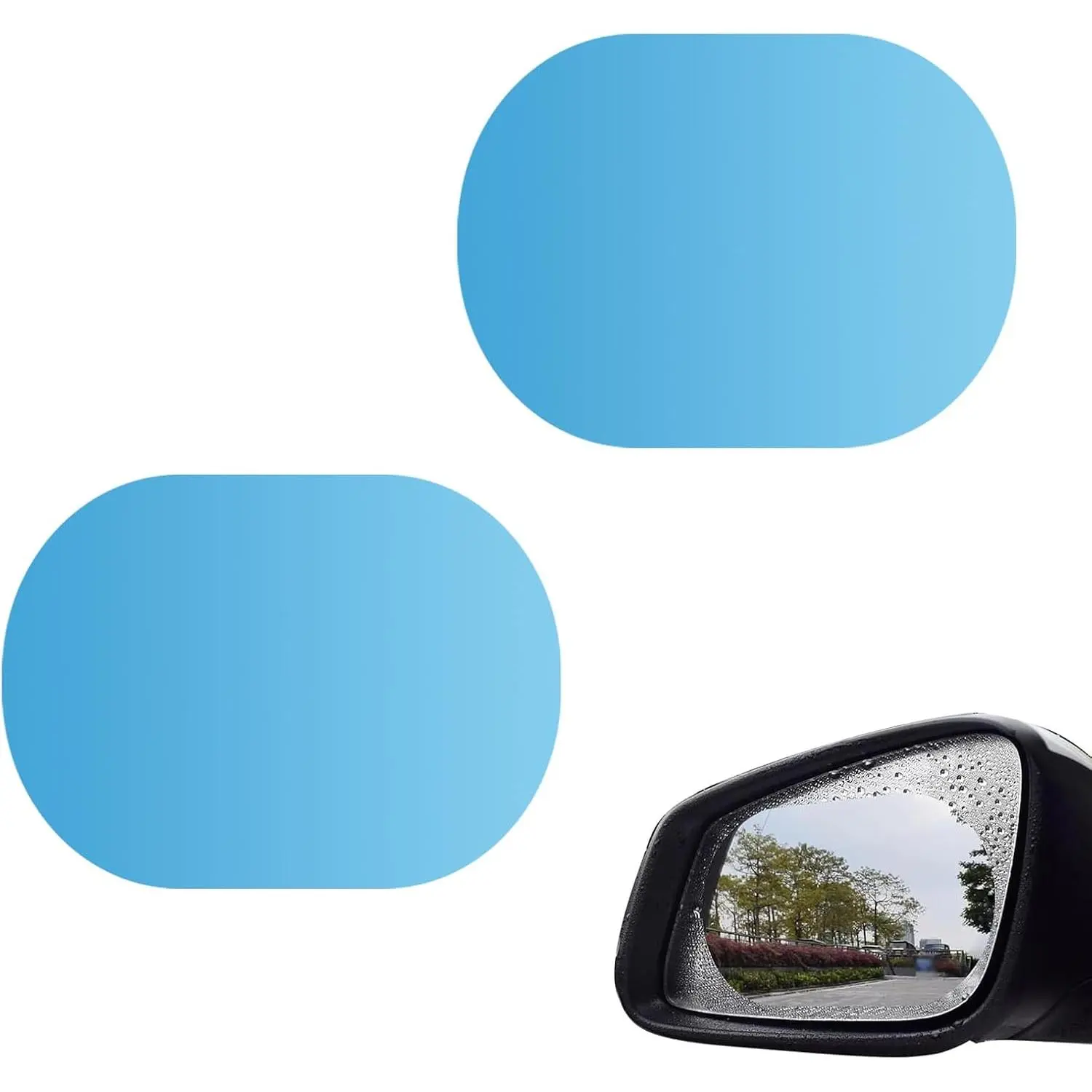 Mirror Window Film, Nano Waterproof Rainproof Side Mirror Guard, Anti Fog Glare Rear View Mirror Film, Universal for Sedan, Truck