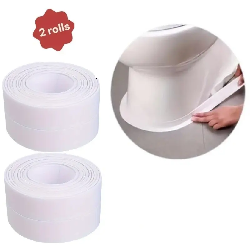 2 Rolls Bathroom Corner Sealant Tape, Anti Leak Waterproof Leak Proof Seal Self-Adhesive Sealing Tape for Kitchen Sinks, Toilets, Bathtubs and Wall Edges