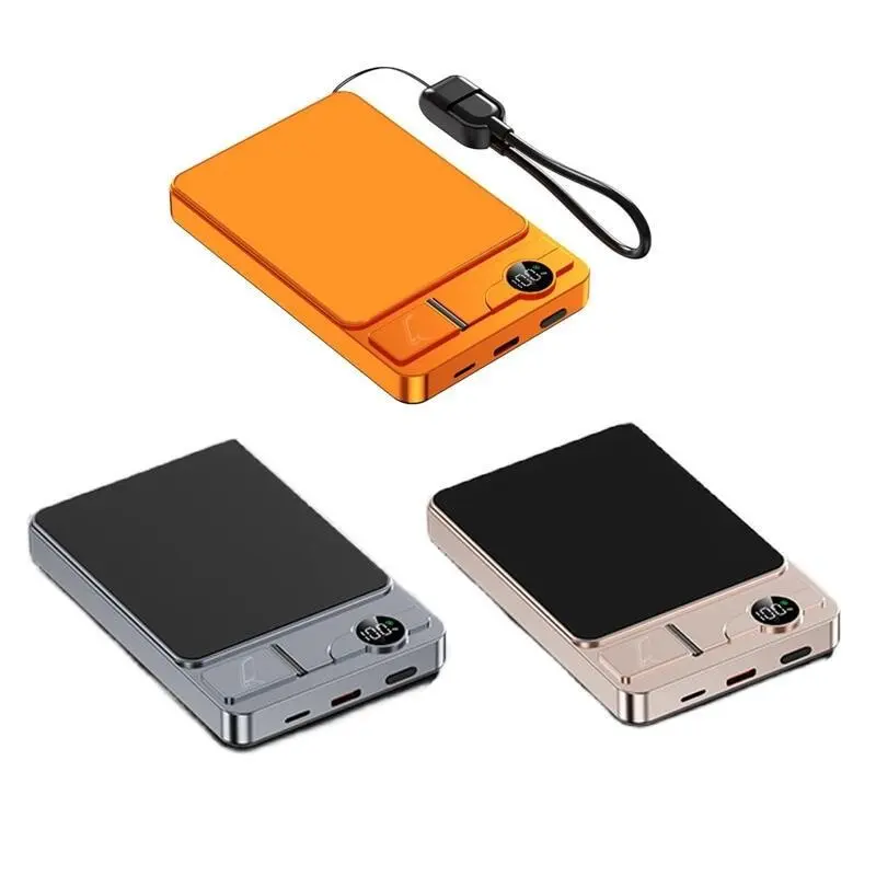 Portable Magnetic External Charger, Fast Charging Large Capacity, Three-In-One Mobile Power Bank, Compatible with iPhone 14, Android 16-17