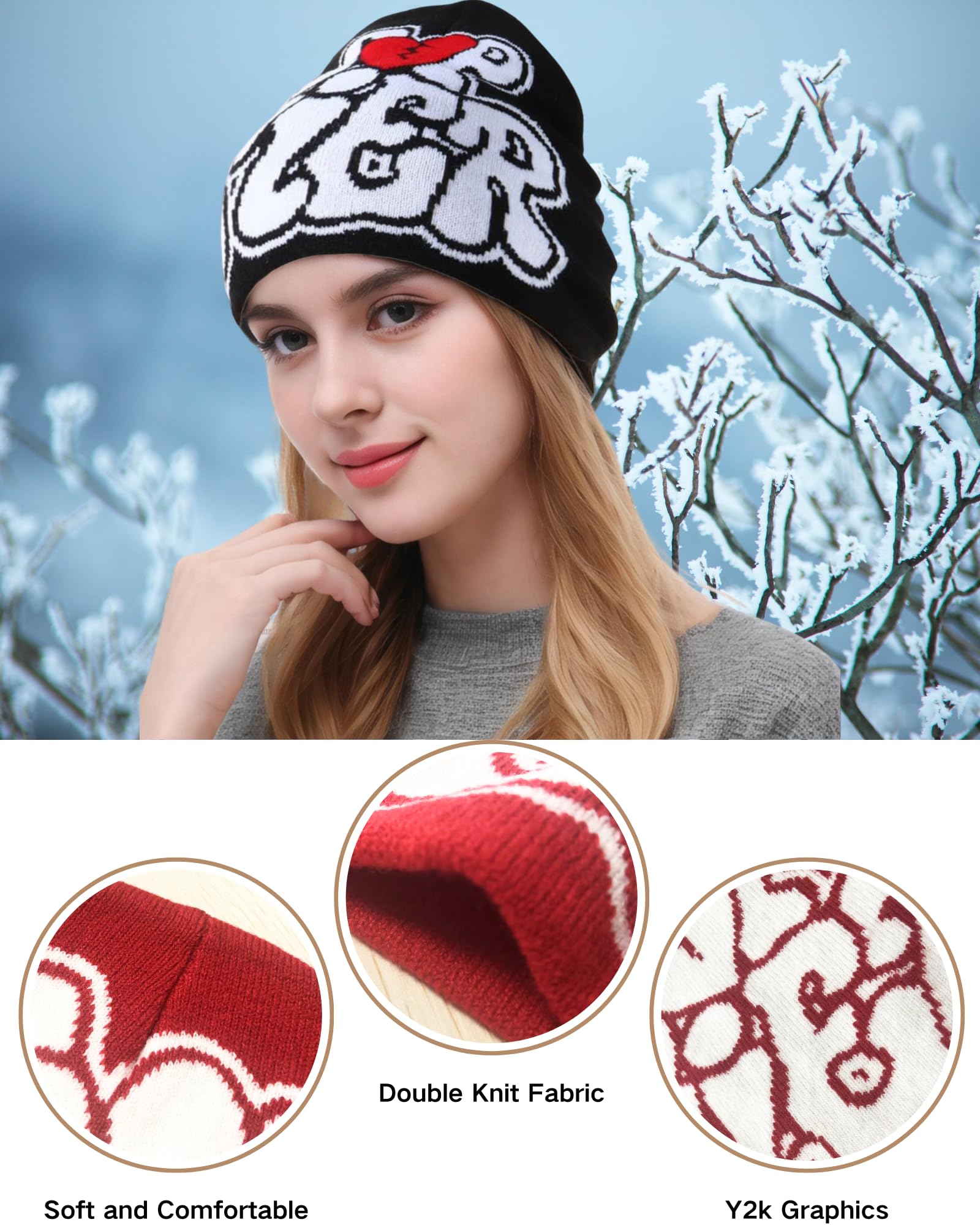 帽子 Y2K Babyreturn KNIT CAP Unisex Y2K Fashion Hip Hop Beanie Cap - Top Tier Cold Knit Hat for