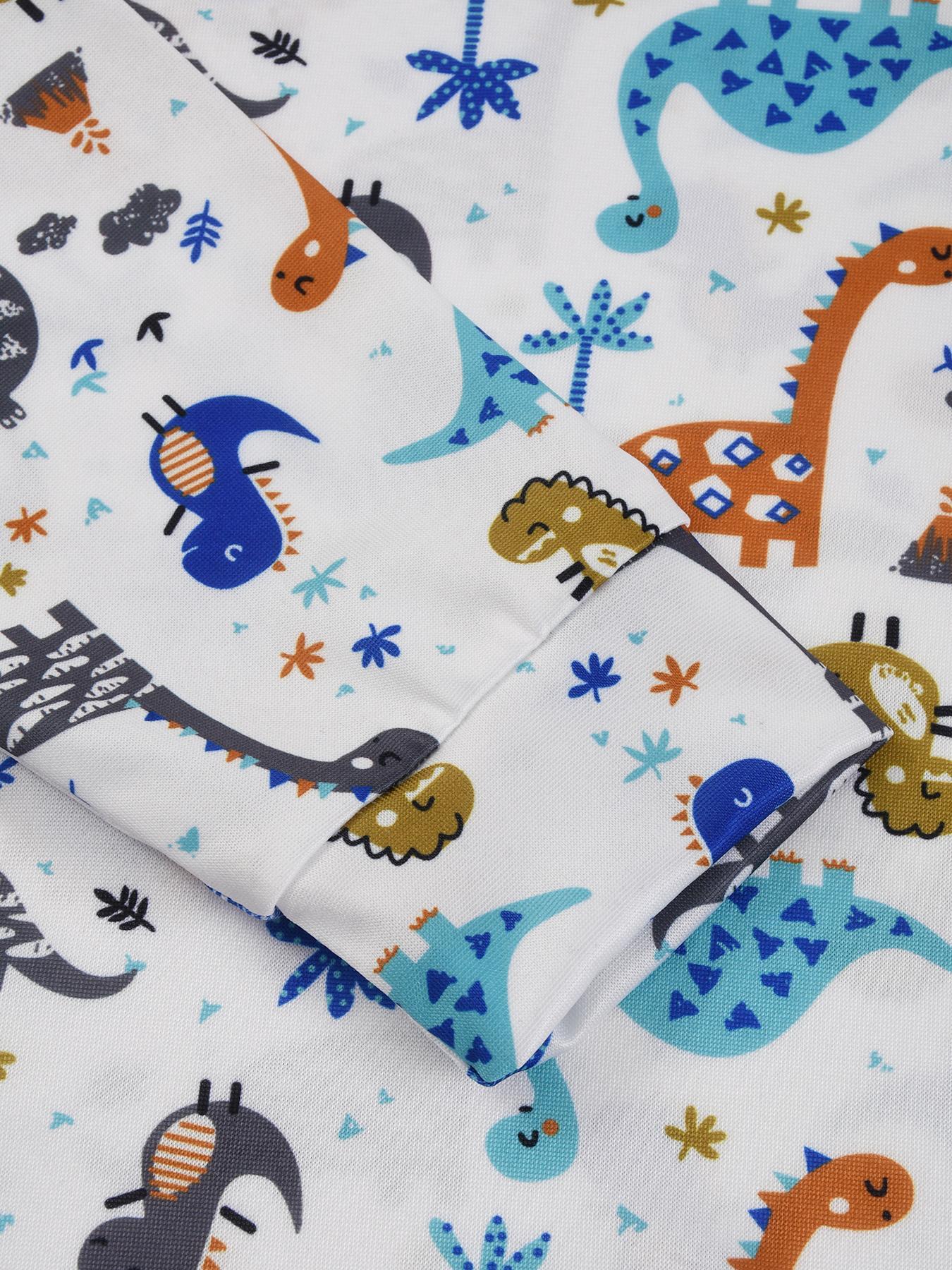 Boys Cartoon Print Long Sleeve Pajama Set, 3-Piece Lightweight Homewear for Spring & Fall, Comfortable Kids Sleepwear