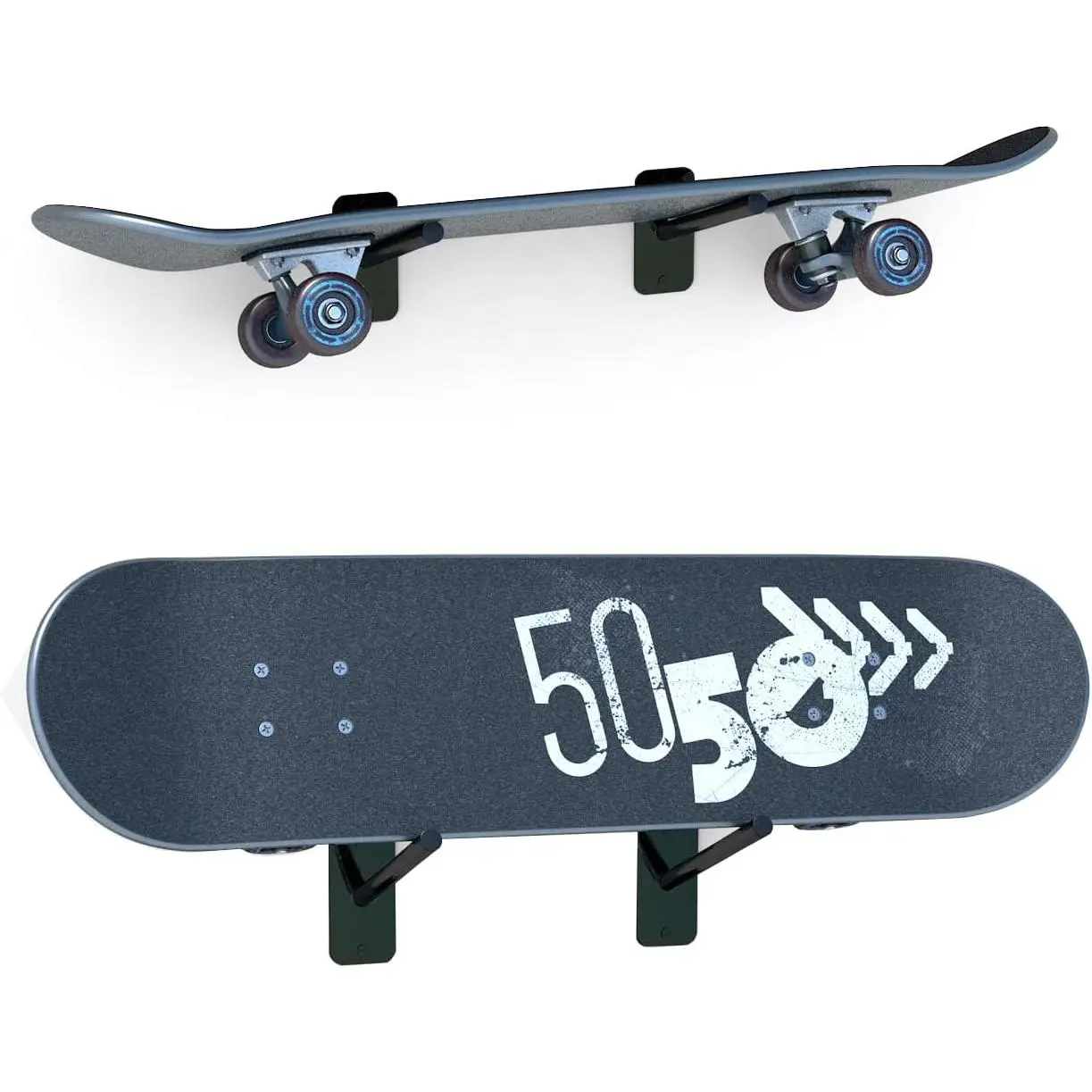 Skateboard Wall Mount Hanger Skate Deck Display Holder Hook Ski Rack for Garage Longboard Snowboard Storage 4pcs